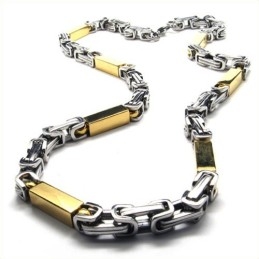 Collier Cuboïde Doré En Titane De 55 Cm