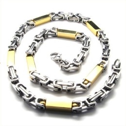 Collier Cuboïde Doré En Titane De 55 Cm