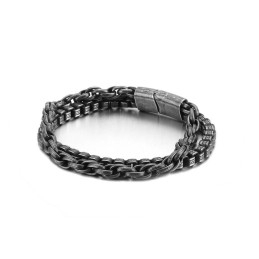 Bracelet Double Couche En Titane Pour Homme