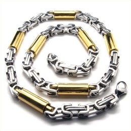 Collier Cylindrique En Titane Doré De 21,9 Pouces