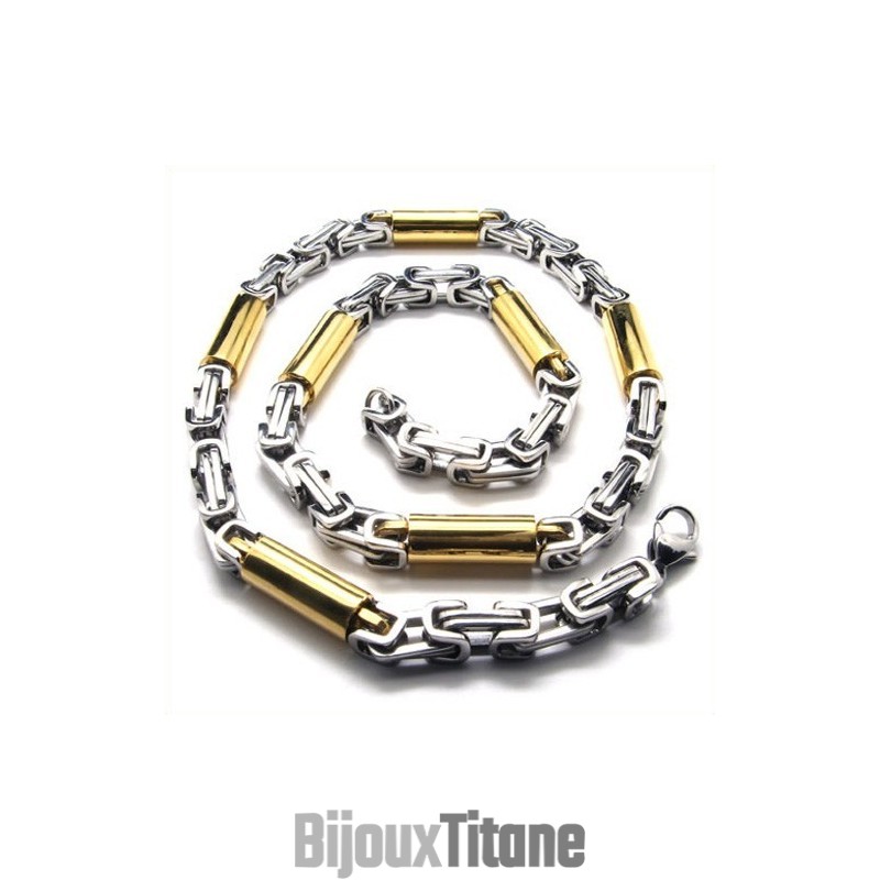 Collier Cylindrique En Titane Doré De 21,9 Pouces Collier Cylindrique En Titane Doré De 21,9 Pouces