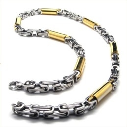 Collier Cylindrique En Titane Doré De 21,9 Pouces