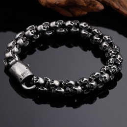 Bracelet Tête De Mort En Titane Tendance Pour Homme