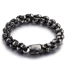 Bracelet Tête De Mort En Titane Tendance Pour Homme