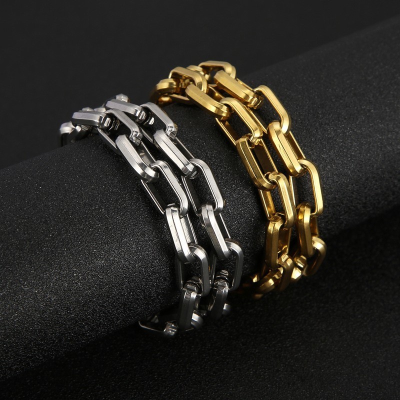 Bracelet Carré En Titane Style Rock Hip-Hop Pour Homme Bracelet Carré En Titane Style Rock Hip-Hop Pour Homme