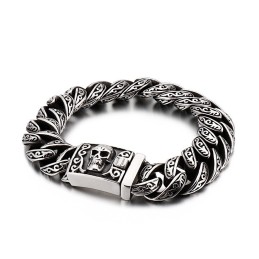 Bracelet Tête De Mort En Titane Tendance Pour Homme