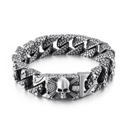 Bracelet Croix Chic En Titane Bracelet Tête De Mort En Titane Pour Homme