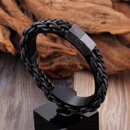 Bracelet Double Couche En Titane Pour Homme