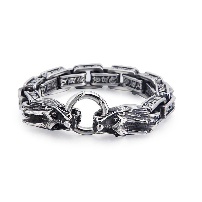 Bijoux Tendance En Titane Pour Hommes, Bracelets En Forme De Tête De Dragon, Style Vintage, Tendance Bijoux Tendance En Titane Pour Hommes, Bracelets En Forme De Tête De Dragon, Style Vintage, Tendance