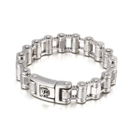 Bracelet Chaîne De Vélo En Titane Pour Homme, Motif Tête De Mort