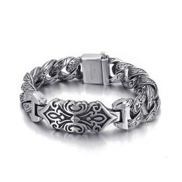 Bracelet En Titane Pour Homme Avec Motif Croix Vintage