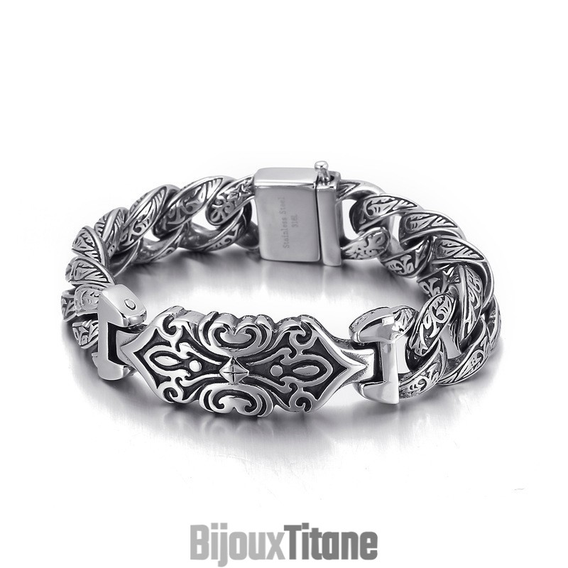 Bracelet En Titane Pour Homme Avec Motif Croix Vintage Bracelet En Titane Pour Homme Avec Motif Croix Vintage