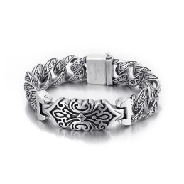 Bracelet En Titane Pour Homme Avec Motif Croix Vintage