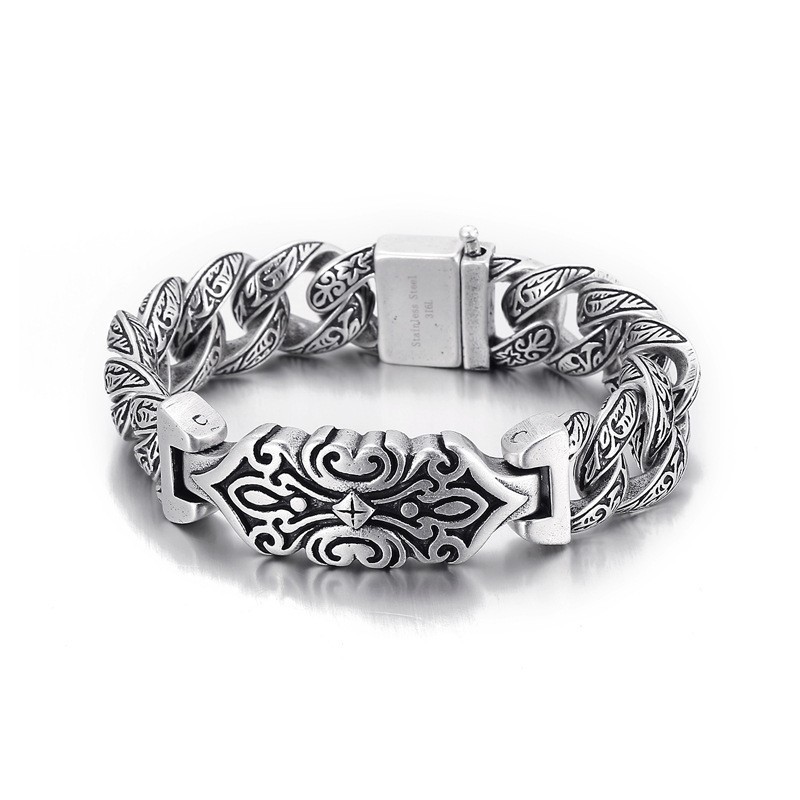 Bracelet En Titane Pour Homme Avec Motif Croix Vintage Bracelet En Titane Pour Homme Avec Motif Croix Vintage