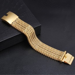 Bracelet En Titane Pour Homme, Motif Écailles De Poisson Carrées Tendance