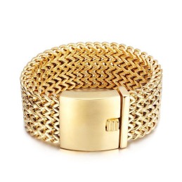 Bracelet En Titane Pour Homme, Motif Écailles De Poisson Carrées Tendance