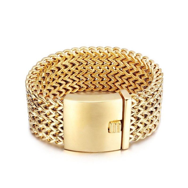 Bracelet En Titane Pour Homme, Motif Écailles De Poisson Carrées Tendance Bracelet En Titane Pour Homme, Motif Écailles De Poisson Carrées Tendance