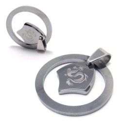 Pendentif En Tungstène Style Dragon Circulaire (Chaîne Offerte)