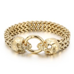 Bracelet Homme En Titane Avec Tête De Mort Cool