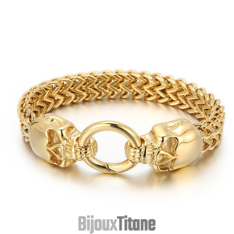 Bracelet En Titane Avec Tête De Mort Cool Pour Homme Bracelet En Titane Avec Tête De Mort Cool Pour Homme