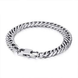 Bracelet À Boucle Carrée En Titane Pour Homme, Accessoire Tendance, Chaîne Vertebrae