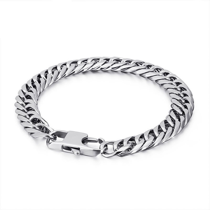 Bracelet À Boucle Carrée En Titane Pour Homme, Accessoire Tendance, Chaîne Vertebrae