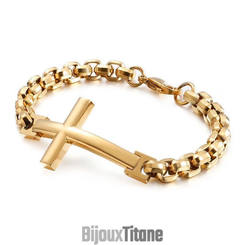 Bracelet Homme Tide En Titane Bracelet Homme Croix Carrée En Titane Accessoires Homme Tide