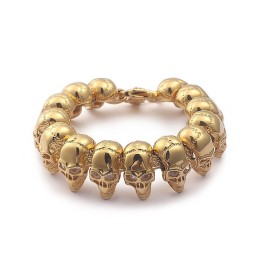 Bracelet En Titane L Pour Homme Avec Tête De Mort