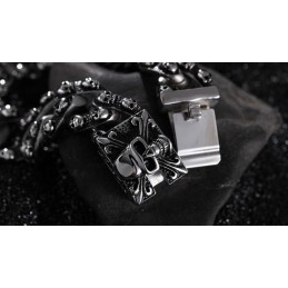 Bracelet En Titane Pour Homme, Motif Tête De Mort Rétro Cool, Bracelet Tête De Fantôme Rock Chic, Accessoires Pour Homme Tide
