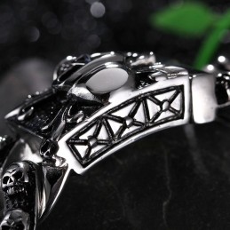 Bracelet En Titane Pour Homme, Motif Tête De Mort Rétro Cool, Bracelet Tête De Fantôme Rock Chic, Accessoires Pour Homme Tide