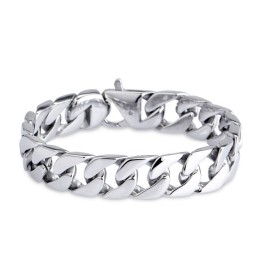 Bracelet En Titane Version Tendance Pour Homme Avec Chaîne Cubaine