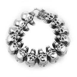 Bracelet En Titane Pour Homme Avec Tête De Mort