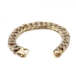 Bijoux Hip Hop Cool En Titane Pour Hommes, Ensemble Complet De Diamants, Grande Chaîne En Or