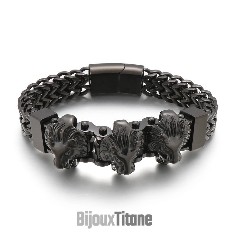 Bracelet En Titane Pour Homme Avec Tête De Loup Et Tête De Lion, Lot Mixte Bracelet En Titane Pour Homme Avec Tête De Loup Et Tête De Lion, Lot Mixte