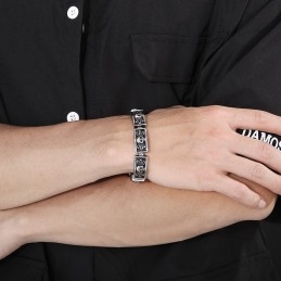 Bracelets Pour Hommes En Dentelle Style Vintage, Tendance Et Chic, Motif Tête De Mort