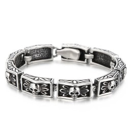Bracelets Pour Hommes En Dentelle Style Vintage, Tendance Et Chic, Motif Tête De Mort