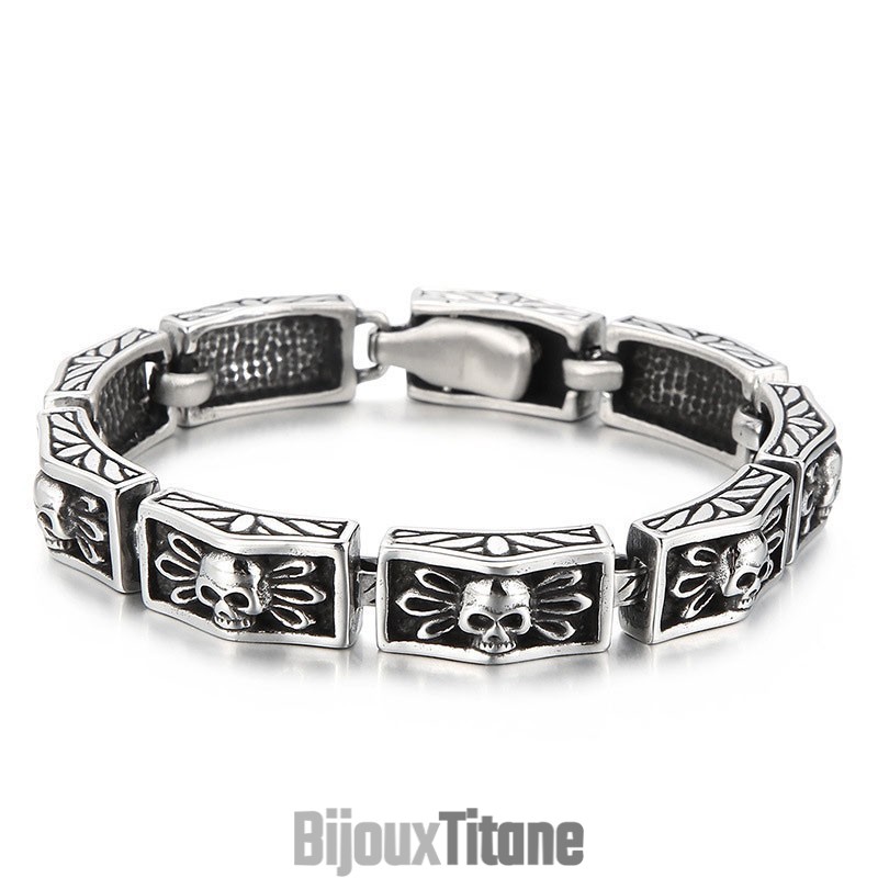 Bracelets Pour Hommes En Dentelle Style Vintage, Tendance Et Chic, Motif Tête De Mort