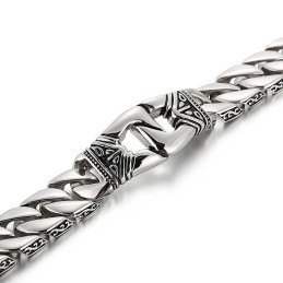 Bracelet En Titane Pour Homme, Motif Rétro Chic, Motif De Vent, Motif De Moulage, Bordure