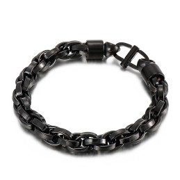Bracelet En Titane Pour Homme Avec Chaîne Torsadée Ovale Et Fermoir Lettre