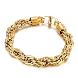 Collier Torsadé Ovale Pour Homme Avec Fermoir Soleil Et Bracelet En Titane