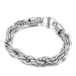 Collier Torsadé Ovale Pour Homme Avec Fermoir Soleil Et Bracelet En Titane