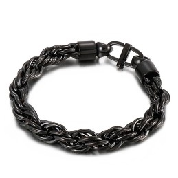 Collier Torsadé Ovale Pour Homme Avec Bracelet En Titane À Boucle De Jour