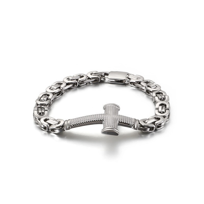 Bracelet En Titane À Chaîne Croisée Tendance Pour Homme Bracelet En Titane À Chaîne Croisée Tendance Pour Homme