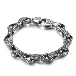 Bracelet Rétro Populaire En Titane Pour Homme, Motif Main Noire, Nouvelle Collection