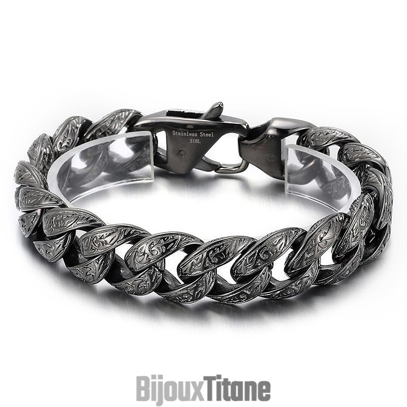 Bracelet En Titane Plaqué Bronze Vintage Pour Homme