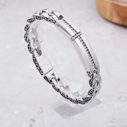Bracelet Croix En Titane Avec Diamants Pour Homme, Bijoux Vintage En Titane