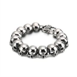 Bracelet En Titane Avec Tête De Mort Cool Pour Homme