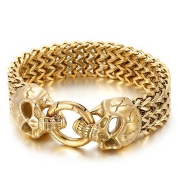 Bracelet Tête De Mort En Titane Style Hipster Chic