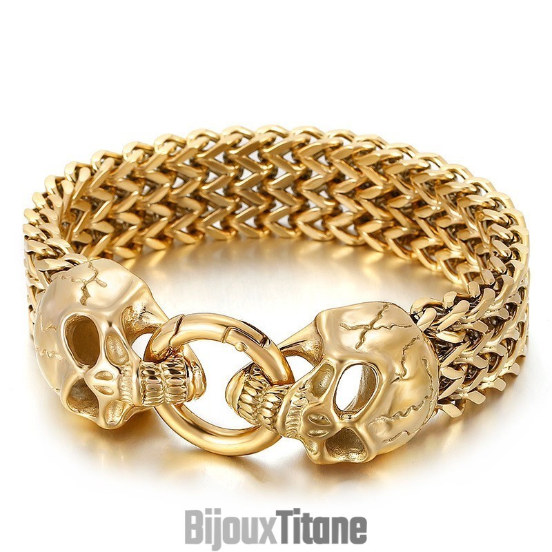 Bracelet Tête De Mort En Titane Style Hipster Chic Bracelet Tête De Mort En Titane Style Hipster Chic