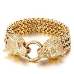 Bracelet Tête De Loup En Titane Chic Et Tendance